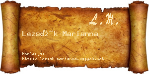 Lezsák Marianna névjegykártya